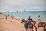 LE MORE, Paul (1831-1914). "Promenade à cheval sur la plage",...