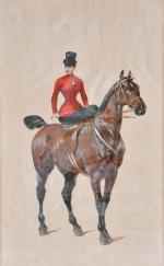 BODOY, Ernest (1829-1908). "L'amazone à la veste rouge", planche en...