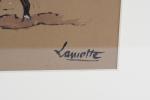 LAMOTTE (Gabriel Chefson, dit) (1920-2005). « L'amazone », aquarelle signée en bas...