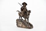 LANCERAY, Eugène (1848-1886). "Le cavalier arabe", bronze à patine brune...