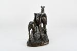 ILLIERS, Gaston (d') (1876-1932). "La poulinière et son poulain", bronze...