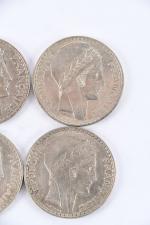 MONNAIES d'ARGENT : 23 pièces de 10 francs Turin et...