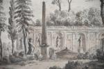 ECOLE FRANCAISE du XVIIIème siècle. Jardins de la villa Médicis,...