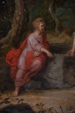 ECOLE FRANCAISE du XVIIIème siècle. "Le Christ et la Samaritaine",...