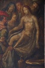 ECOLE FLAMANDE du XVIIème siècle. "Mise au tombeau", huile sur...