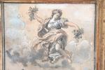 ECOLE FRANCAISE du XVIIIème siècle. « Déesses Flore et Astrée ou...