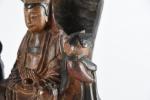 ASIE, début du XXème siècle - Statue en bois polychrome...