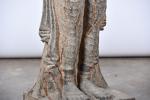 ASIE (moderne). "Divinité", statue en pierre sculptée. H. 86 cm