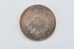 MONNAIES d'ARGENT (5) : 1 x 50 francs Hercule ;...
