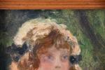 ECOLE FRANCAISE du XIXème siècle. Portrait de fillette. Huile sur...