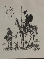 PICASSO (d'après). "Don Quichotte", reproduction. 49 x 37 cm ;...