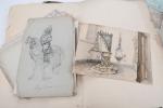 SWERTS, Jan (1820-1879 et DIVERS. Carton à dessins comprenant un...