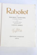 GENEVOIX Maurice. Raboliot [Paris], Jacques Vialetay, 4 mars 1954. In-4, en...
