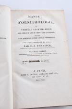 ORNITHOLOGIE. TEMMINCK Coenraad Jacob. Manuel d'ornithologie, ou Tableau systématique des...
