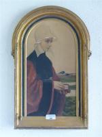 ECOLE BRETONNE vers 1900. "Portrait de femme", peinture sur soie....