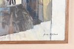 KEIME, Jean (1932). "Porche de ruelle animé", huile sur toile...