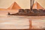 RAMAEKERS, H. (XXème siècle). Les pyramides. Huile sur toile signée...