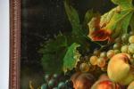CHROMOLITHOGRAPHIES (paire de). Natures mortes aux fruits. 45,5 x 61,5...
