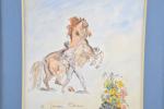 MERCIER, Jocelyn (1926-2006). Composition au cheval (d'après les chevaux de...