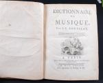 ROUSSEAU, J.J. "Dictionnaire de musique",  Paris: Duchesne, 1768. Edition...