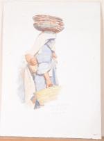 BOUCHOR Joseph-Félix (1853-1937). "Femme Orientale et enfant", aquarelle sur papier...