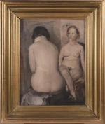GLUCKMANN, Grigory (1898-1973). "Nus féminins", huile sur panneau signée en...