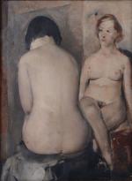 GLUCKMANN, Grigory (1898-1973). "Nus féminins", huile sur panneau signée en...