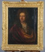 ECOLE FRANCAISE vers 1700, suiveur de BELLE. "Portrait d'homme de...