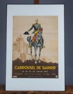 AFFICHE CARROUSEL de SAUMUR, juillet 1953. 54 x 39 cm...