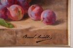 BRUNELLE de NEUVILLE Alfred Arthur (1852-1941). "Fruits dans des paniers",...