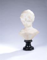 ECOLE FRANCAISE du 19ème siècle. "Buste d'enfant", sculpture en marbre...