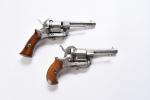 LOT de 2 revolvers liégeois, à broche. Calibre 7 mm....