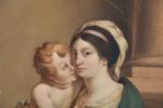 ECOLE FRANCAISE vers 1700 d'après Simon VOUET. Vierge à l'Enfant....
