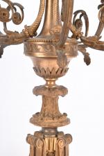 CANDELABRES (paire de) en bronze ciselé et doré à bouquet...