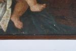 ECOLE ITALIENNE du XVIIIème siècle. "Vierge à l'Enfant", huile sur...
