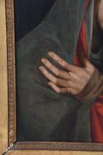 ECOLE FRANCAISE vers 1580, d'après Andrea Solario. "Vierge en prière",...