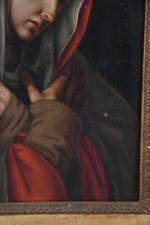 ECOLE FRANCAISE vers 1580, d'après Andrea Solario. "Vierge en prière",...