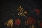MONTOVANO Francesco (1584-1674) (attribué à). "Bouquet de fleurs dans un...