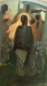 FOURNIER, Hippolyte (1853-1926). "L'extase de Sainte Cécile", importante huile sur...