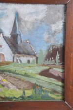 GUILLAUME, Emile Louis (1900-1975) (attribué à). "Chapelle en Bretagne", huile...