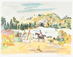 BRAYER, Yves (1907-1990). Paysage de Provence animé, épreuve d'artiste, signée...