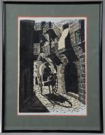 DUBREUIL, Pierre (1891-1970). "La fenaison", huile sur carton signée en...