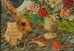 ECOLE MODERNE. "Nature morte aux fleurs dans un pot", peinture...