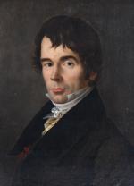 ECOLE FRANCAISE vers 1810. Portrait de jeune homme de trois...