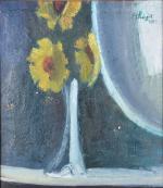 POUGET, Marcel (1923-1985). Nature morte au bouquet. Huile sur toile...