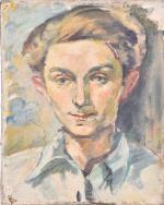 POUGET, Marcel (1923-1985). Autoportrait de l'artiste datant des beaux arts...