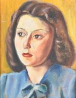 POUGET Marcel (1923-1985). Portrait de la première femme de l'artiste...