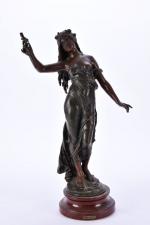 MOREAU, Auguste (d'après), XIXème siècle. "Rose des bois". Statue en...