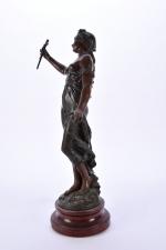 MOREAU, Auguste (d'après), XIXème siècle. "Rose des bois". Statue en...