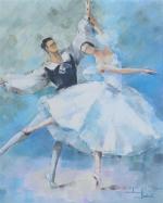 LEDERLE, Janick (1917-?). "Couple de danseurs étoiles", huile sur toile...